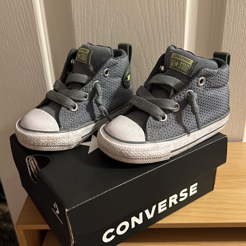 Gray and White Converse -like new.